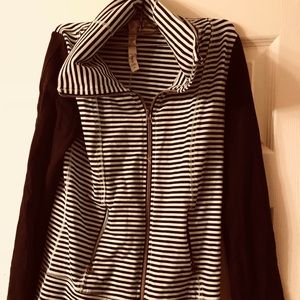 Lululemon mint and black striped jacket